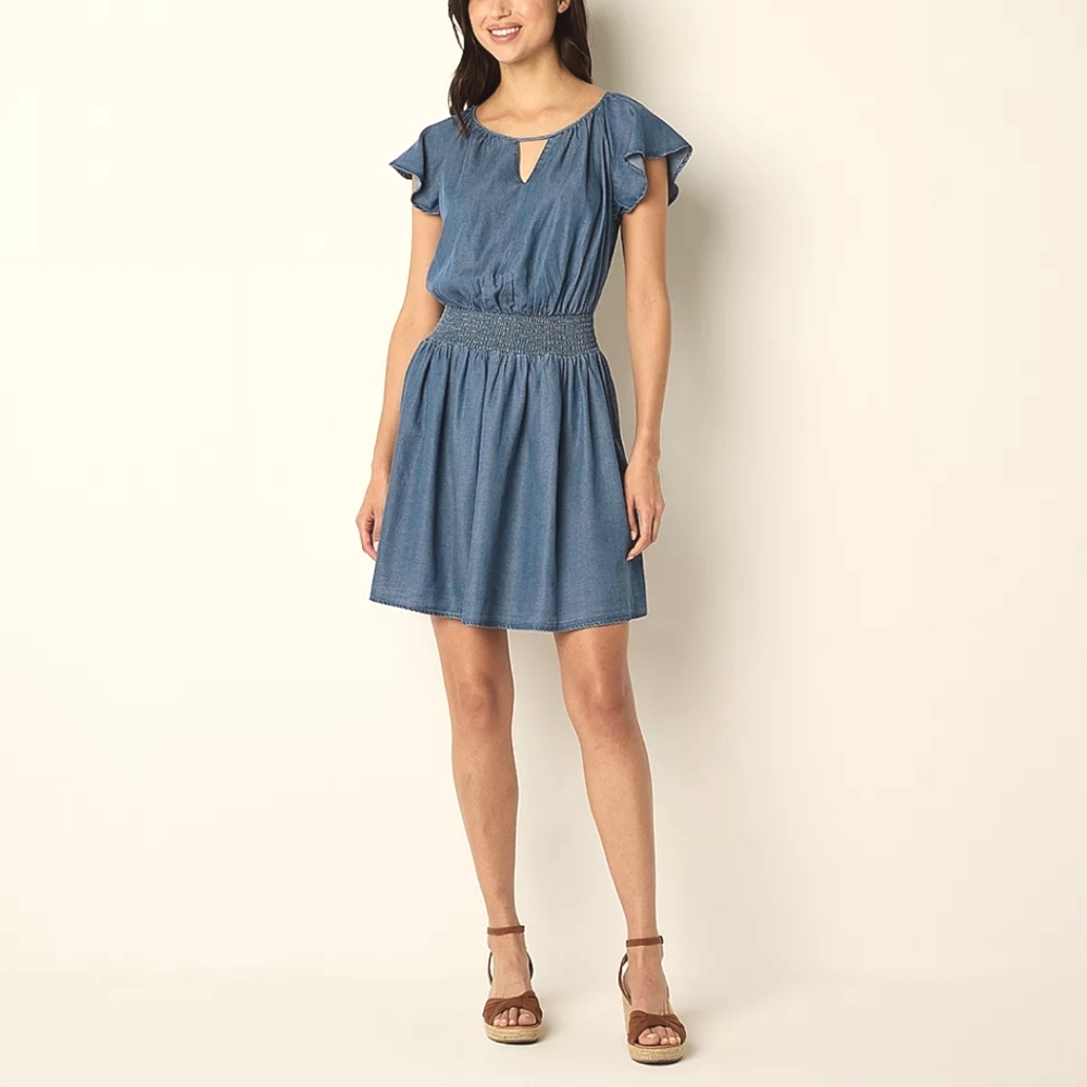 2/$15 NWT Frye & Co. Chambray Dress L Firm Price